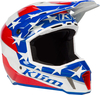 Klim F3 Patriot 2.0 Motorcross helm,  wit-rood-blauw,  afmeting 2XL
