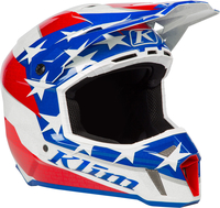 Klim F3 Patriot 2.0 Motorcross helm,  wit-rood-blauw,  afmeting 2XL