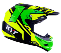 KYT Cross Over Ktime Motorcross Helm,  groen-geel,  afmeting S