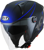 KYT D-City Colorful Jet Helm,  zwart-blauw,  afmeting L