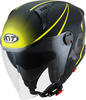 KYT D-City Colorful Jet Helm,  zwart-geel,  afmeting S