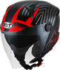 KYT D-City Lucent Jet Helm,  zwart-rood,  afmeting S