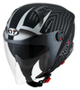KYT D-City Lucent Jet Helm,  zwart-zilver,  afmeting S