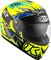 KYT Falcon 2 Rift Helm,  blauw-geel,  afmeting M