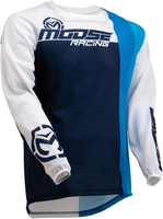 Moose Racing Sahara S20 Motorcross Jersey,  wit-blauw,  afmeting XL