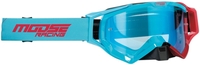 Moose Racing XCR Hatch Motorcross Goggle,  rood-blauw