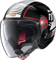 Nolan N21 Visor Runabout Jet helm,  zwart-wit-oranje,  afmeting M