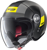Nolan N21 Visor Spheroid Jet helm,  zwart-geel,  afmeting S