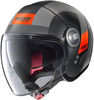 Nolan N21 Visor Spheroid Jet helm,  zwart-rood,  afmeting S