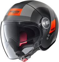 Nolan N21 Visor Spheroid Jet helm,  zwart-rood,  afmeting S