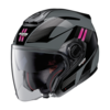 Nolan N40-5 06 Crosswalk N-Com Jet Helm,  zwart-grijs-pink,  afmeting XS