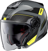 Nolan N40-5 Pivot N-Com Jet Helm,  grijs-geel,  afmeting XL