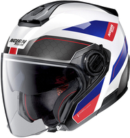 Nolan N40-5 Pivot N-Com Jet Helm,  wit-rood-blauw,  afmeting XL