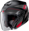 Nolan N40-5 Pivot N-Com Jet Helm,  zwart-rood,  afmeting M