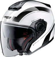 Nolan N40-5 Resolute N-Com Jet helm,  zwart-wit,  afmeting S