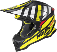 Nolan N53 Cliffjumper Motorcross Helm,  zwart-wit-geel,  afmeting M