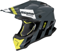 Nolan N53 Spakler Motorcross helm,  grijs-geel,  afmeting M voor man