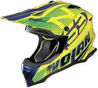 Nolan N53 Whoop Motorcross helm Blauw Geel L