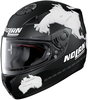 Nolan N60-5 C.Checa Replica Flat Black Helmet Platte Zwarte Helm,  zwart-wit,  afmeting 2XL