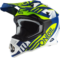 Oneal 2Series Spyde Motorcross helm,  geel-blauw,  afmeting M