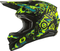 Oneal 3Series Assault V.22 Motorcross helm,  zwart-groen,  afmeting XS