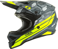 Oneal 3Series Camo V.22 Motorcross helm,  grijs-geel,  afmeting L