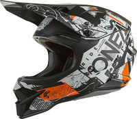 Oneal 3Series Scarz V.22 Motorcross helm,  grijs-oranje,  afmeting XS