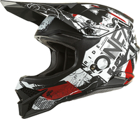 Oneal 3Series Scarz V.22 Motorcross helm,  zwart-wit-rood,  afmeting L