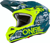 Oneal 5Series Polyacrylite HR Motorcross helm,  geel-blauw,  afmeting XS