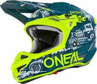 Oneal 5Series Polyacrylite HR Motorcross helm,  geel-blauw,  afmeting XS