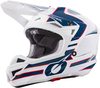Oneal 5Series Polyacrylite Sleek Motorcross helm,  wit-rood-blauw,  afmeting M