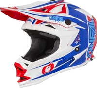 Oneal 7Series Strain Motorcross helm,  rood-blauw,  afmeting XS