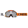 Oneal B-10 Pixel Motocross Bril,  wit-oranje