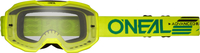 Oneal B-10 Solid Clear Motorcross bril,  geel voor man
