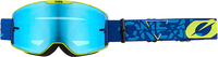 Oneal B-20 Strain V.22 Motorcross bril,  blauw-geel