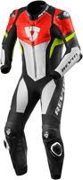 Revit Hyperspeed Één stuk motorfiets leder pak,  zwart-wit-rood-geel,  afmeting 52