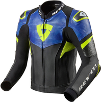 Revit Hyperspeed Pro Motorfiets lederen jas,  zwart-blauw-geel,  afmeting 56