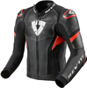 Revit Hyperspeed Pro Motorfiets lederen jas,  zwart-rood,  afmeting 56