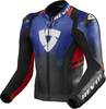Revit Quantum 2 Motorfiets Lederen Jas,  rood-blauw,  afmeting 52
