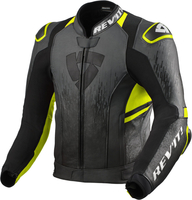 Revit Quantum 2 Motorfiets Lederen Jas,  zwart-grijs-geel,  afmeting 58