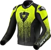 Revit Quantum Motorfiets lederen jas,  zwart-geel,  afmeting 54
