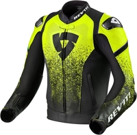 Revit Quantum Motorfiets lederen jas,  zwart-geel,  afmeting 54