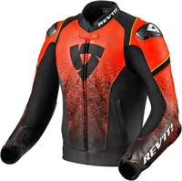 Revit Quantum Motorfiets lederen jas Zwart Rood 46