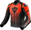 Revit Quantum Motorfiets lederen jas,  zwart-rood,  afmeting 50