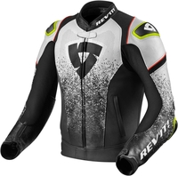 Revit Quantum Motorfiets lederen jas,  zwart-wit,  afmeting 54