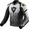 Revit Quantum Motorfiets lederen jas,  zwart-wit,  afmeting 58