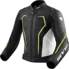 Revit Vertex GT Motorfiets lederen jas,  zwart-geel,  afmeting 46