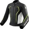 Revit Vertex GT Motorfiets lederen jas,  zwart-geel,  afmeting 48