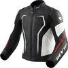 Revit Vertex GT Motorfiets lederen jas,  zwart-rood,  afmeting 48