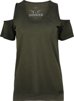 Rokker TRC Shoulderfree Dames T-shirt,  groen,  afmeting S voor vrouw